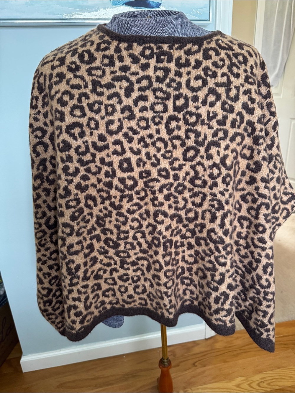 Ann Taylor Leopard Print Knit Poncho - Brown & Black